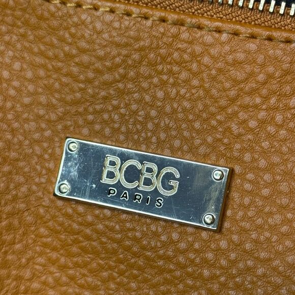 BCBG Paris Autumn “Basketball” Orange Adjustable CrossBody Hobo Bag - Picture 3 of 14